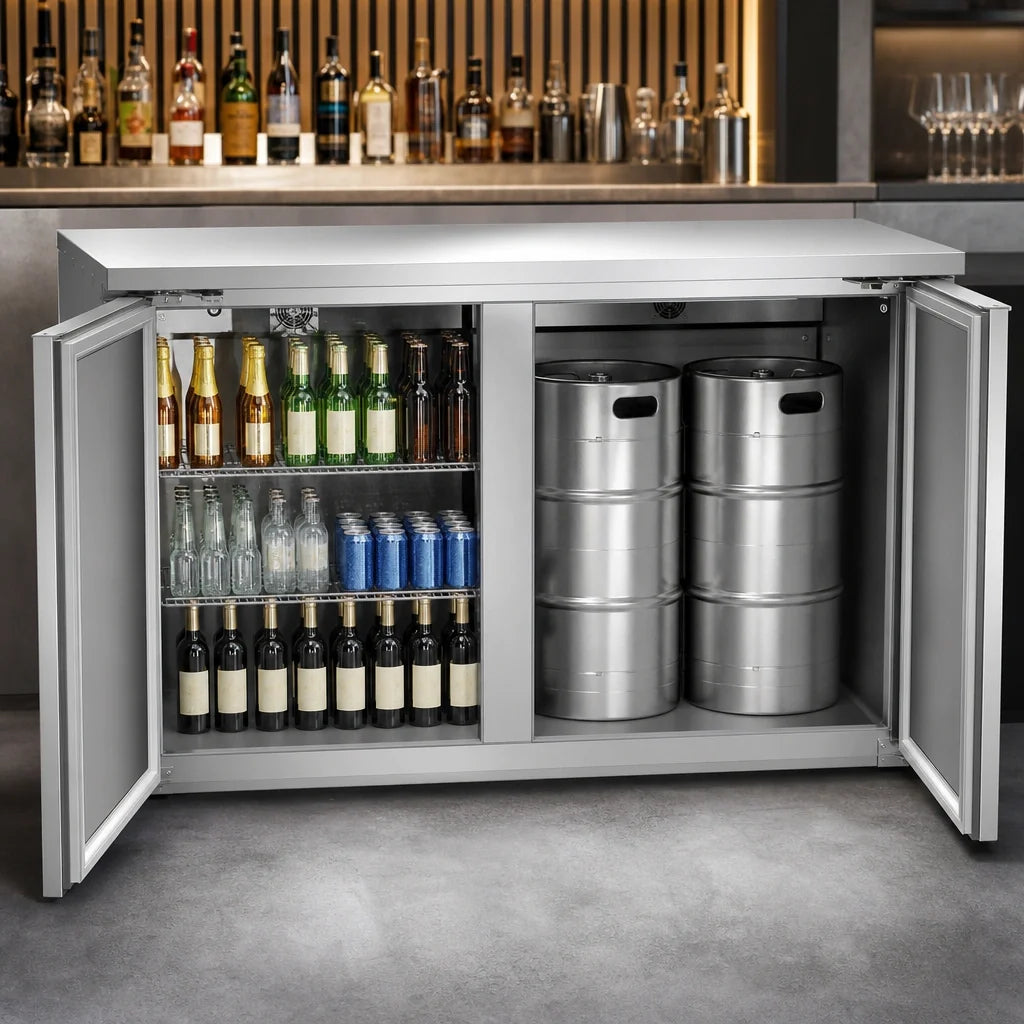 Beverage-Air Back Bar Refrigerator — 58″, Solid Doors, Stainless