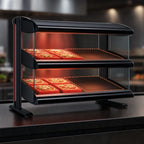 Hatco Spot On Countertop Dual-Shelf Heated Zone Merchandiser — Black