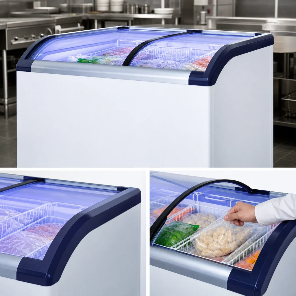 Adcraft Black Diamond Glass-Top Chest Freezer — 6.4 Cu. Ft.