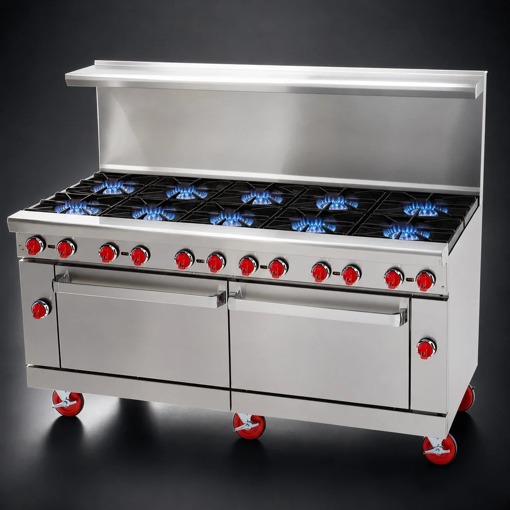 American Range Gas Range — 72″, 12 Burners & 2 Ovens