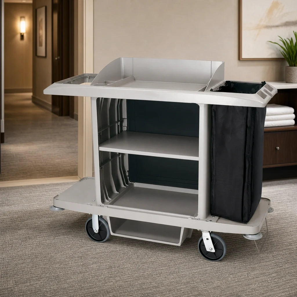 Rubbermaid Housekeeping Cart — Full Size, Platinum