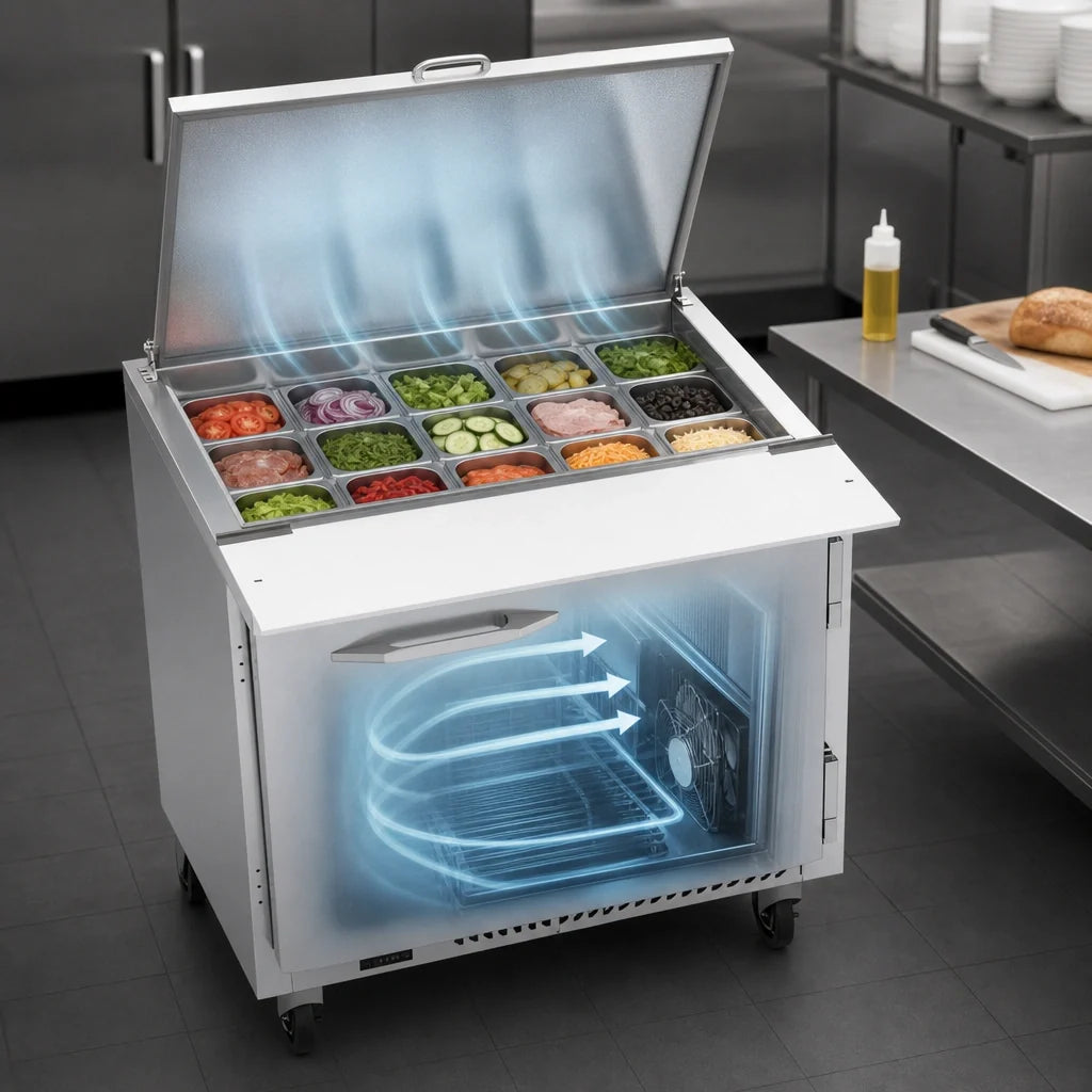 Victory Sandwich Prep Refrigerator — 36″, 15 Pans