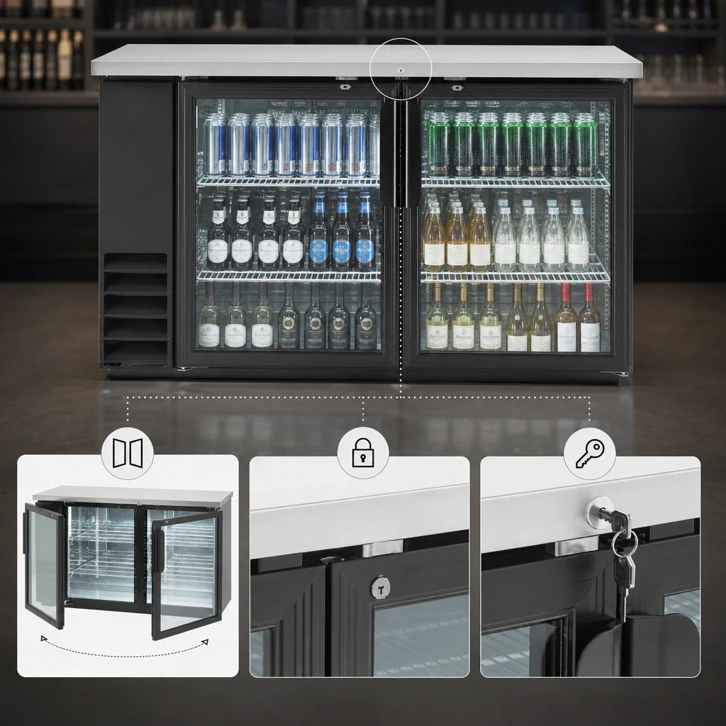 Arctic Air Back Bar Refrigerator — 61″, Glass Doors