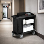 Rubbermaid Xtra Housekeeping Cart — Compact, Black
