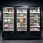Atosa Glass-Door Display Freezer — 3 Sections, 68 Cu. Ft.