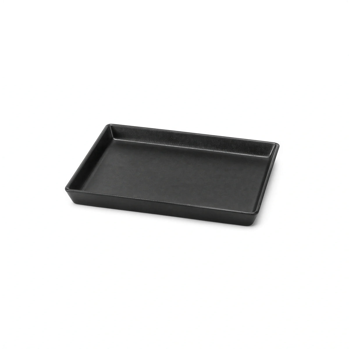 Delfin Melamine Display Tray — Black Linen, 10″ × 8″