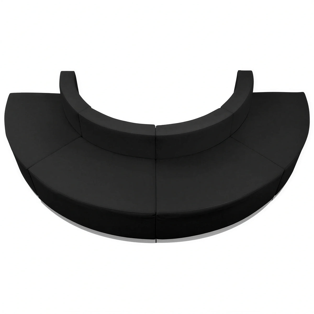 Alon Modular Reception Configuration with Four Black LeatherSoft Chairs