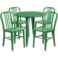 Round Dining Table & 4 Chairs — 30″, Green