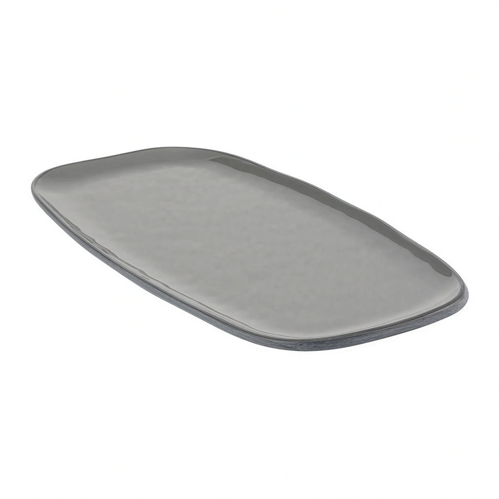 Dalebrook Marl Rectangular Melamine Side Plate — Grey, 11-3/4″, Set of 12