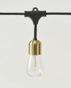 Solar LED Hanging String Lights with Brass Sockets