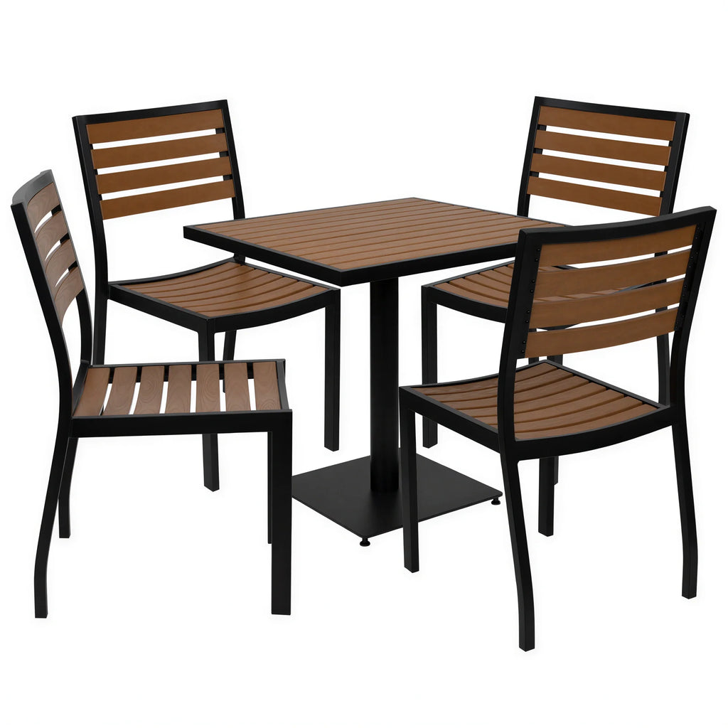 Square Patio Table & 4 Chairs — 30″ (XU-DG-10456036)