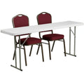 Folding Table & 2 Chairs — White