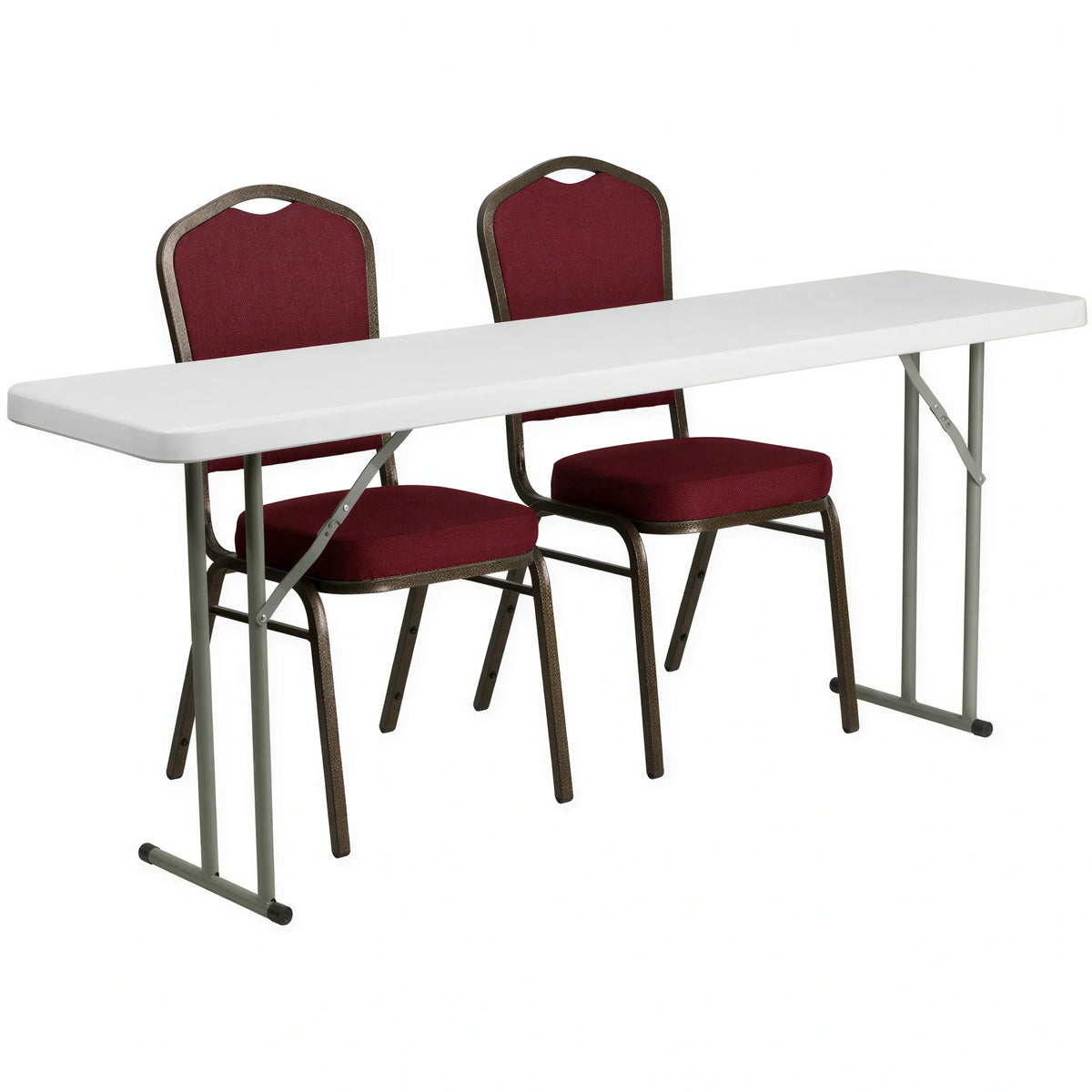 Folding Table & 2 Chairs — White