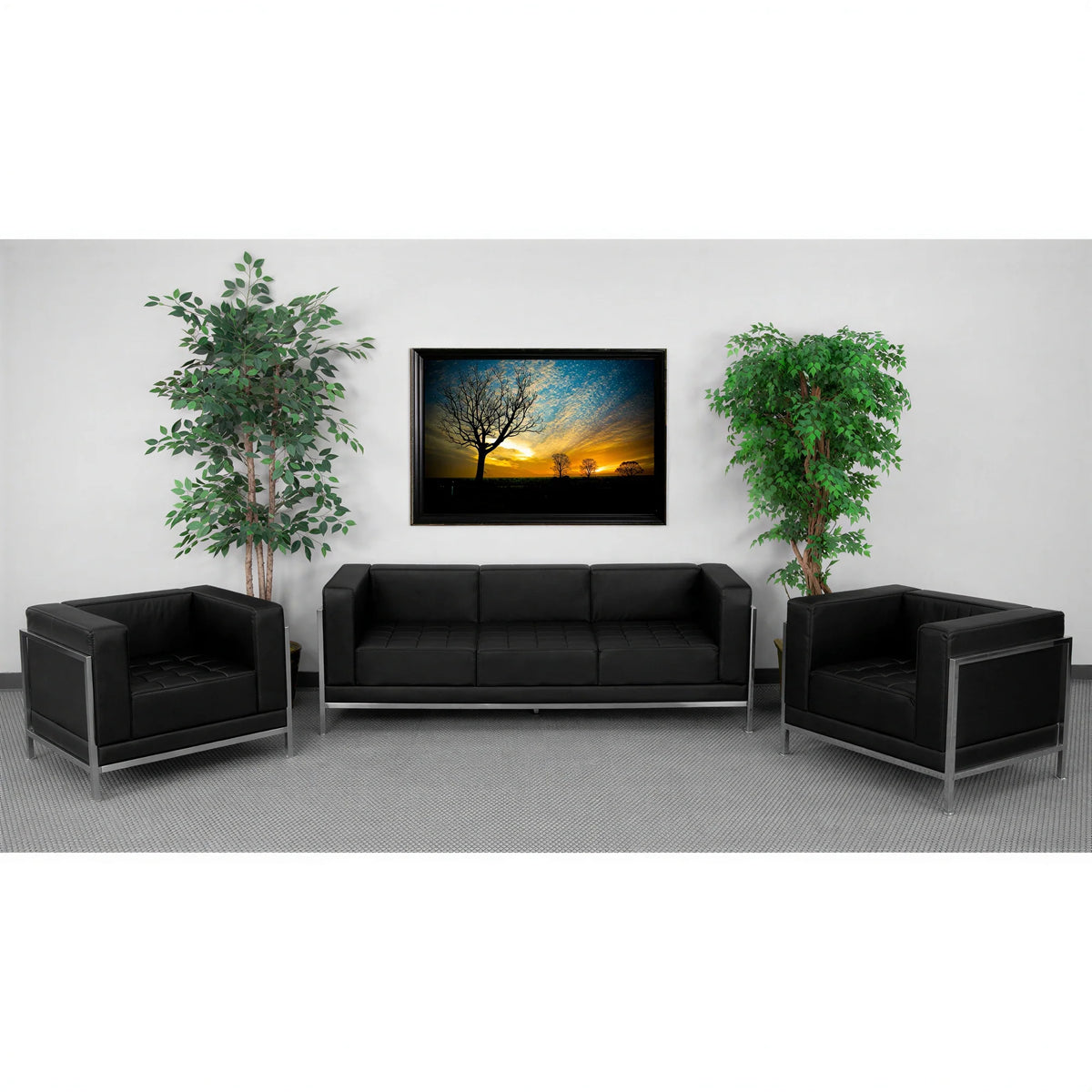 Imagination Sofa & 2 Armchairs — Black
