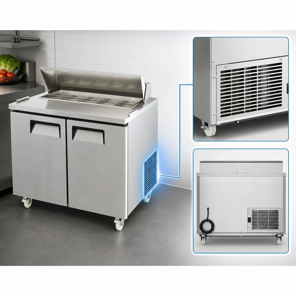 Atosa Sandwich Prep Refrigerator — 48.2″, 18 Pans