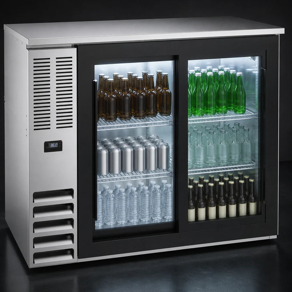 Beverage-Air Back Bar Refrigerator — 48″, Sliding Glass Doors, Stainless