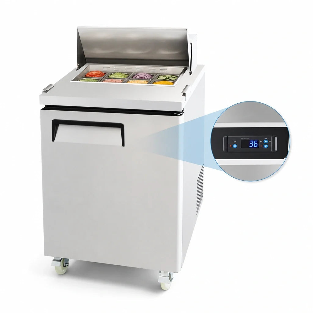 Atosa Sandwich Prep Refrigerator — 27.5″, 12 Pans