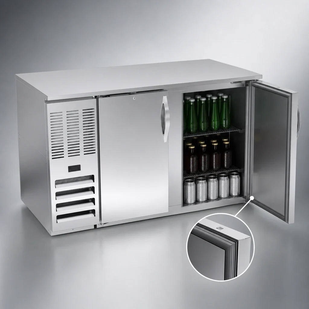 Beverage-Air Back Bar Refrigerator — 58″, Solid Doors, Stainless