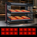 Hatco Spot On Countertop Dual-Shelf Heated Zone Merchandiser — Black