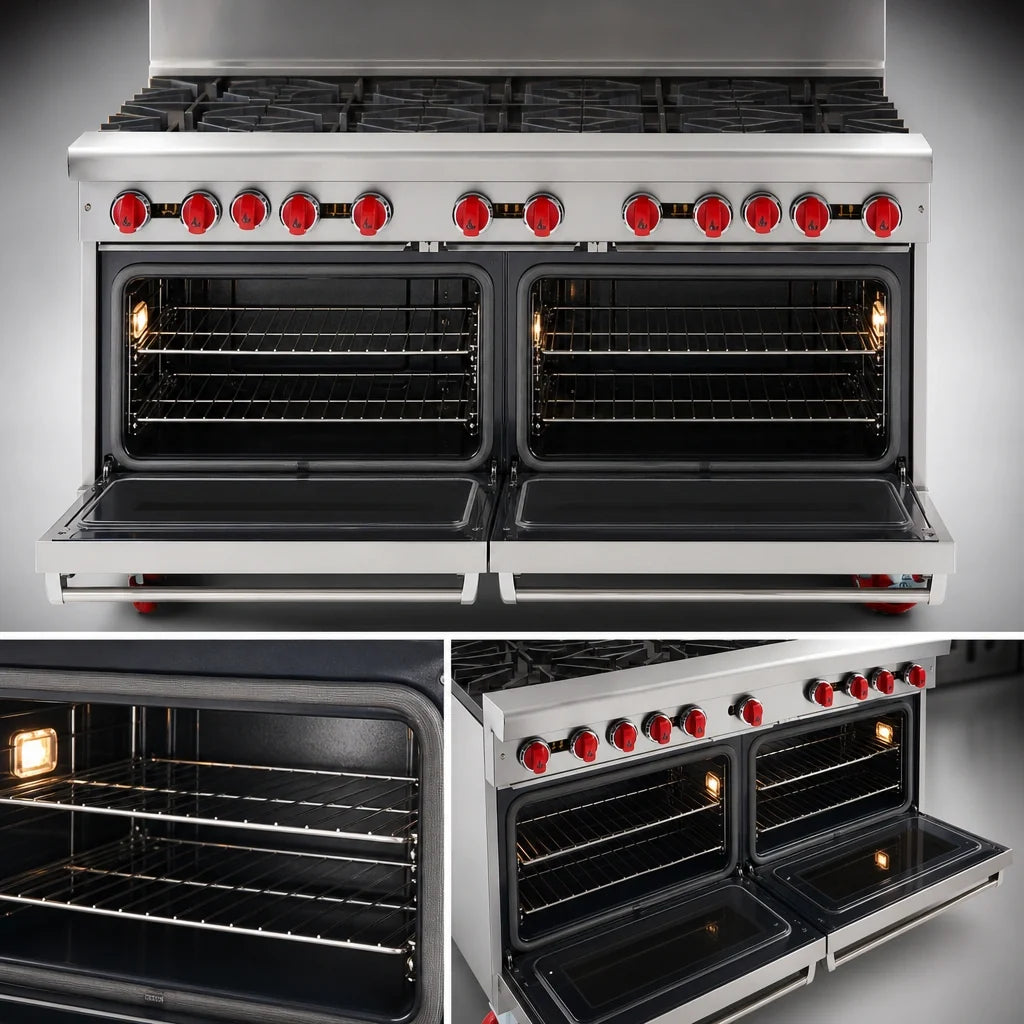 American Range Gas Range — 60″, 10 Burners & 2 Ovens