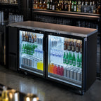 BK Resources Back Bar Refrigerator — 72″, 3 Glass Doors