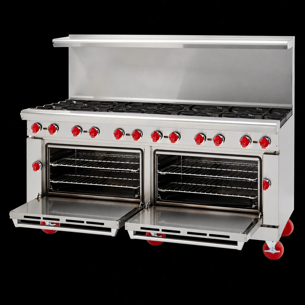 American Range Gas Range — 72″, 12 Burners & 2 Ovens