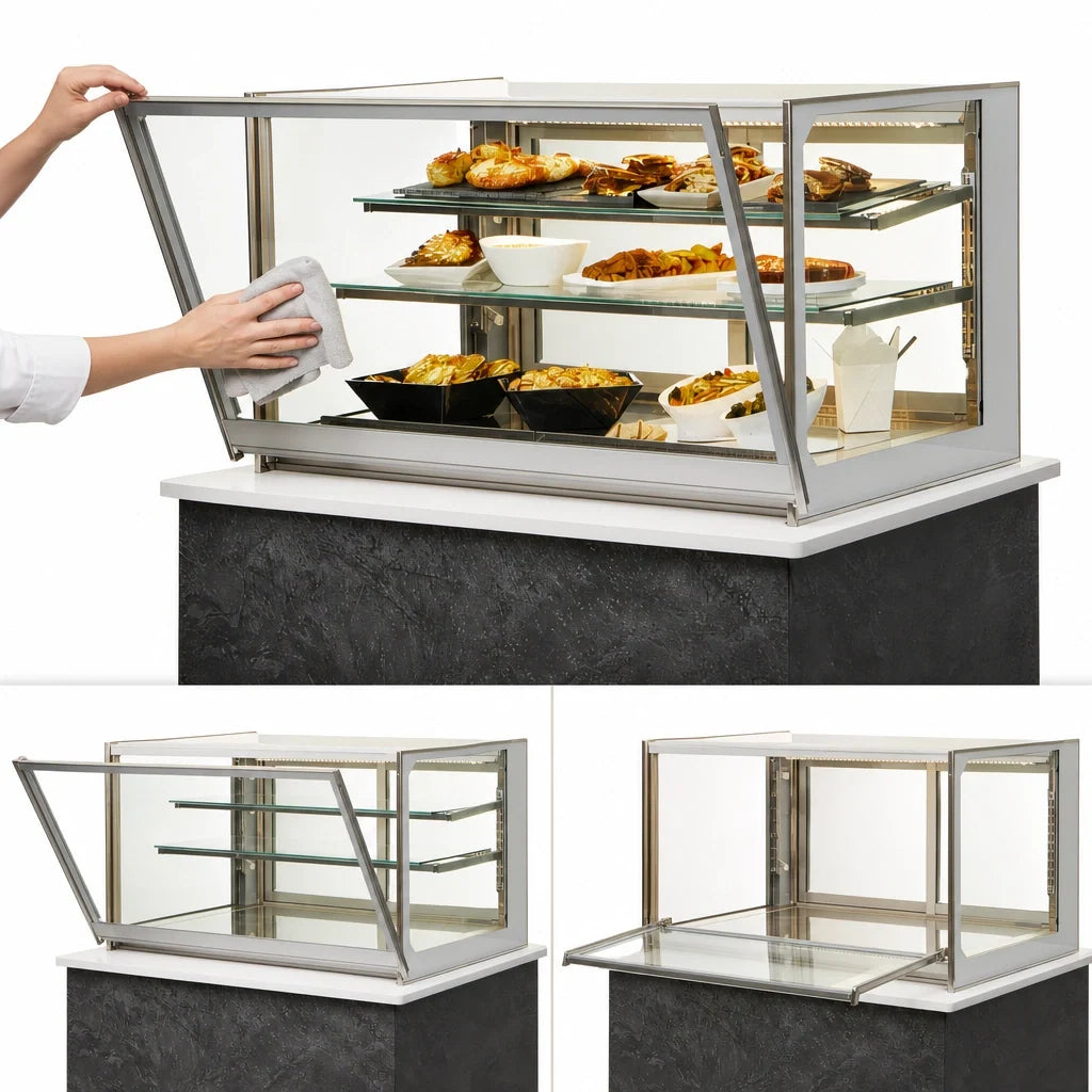 Federal Industries Italian Glass Series 36-Inch Heated Drop-In Counter Display Case with Tempered Glass