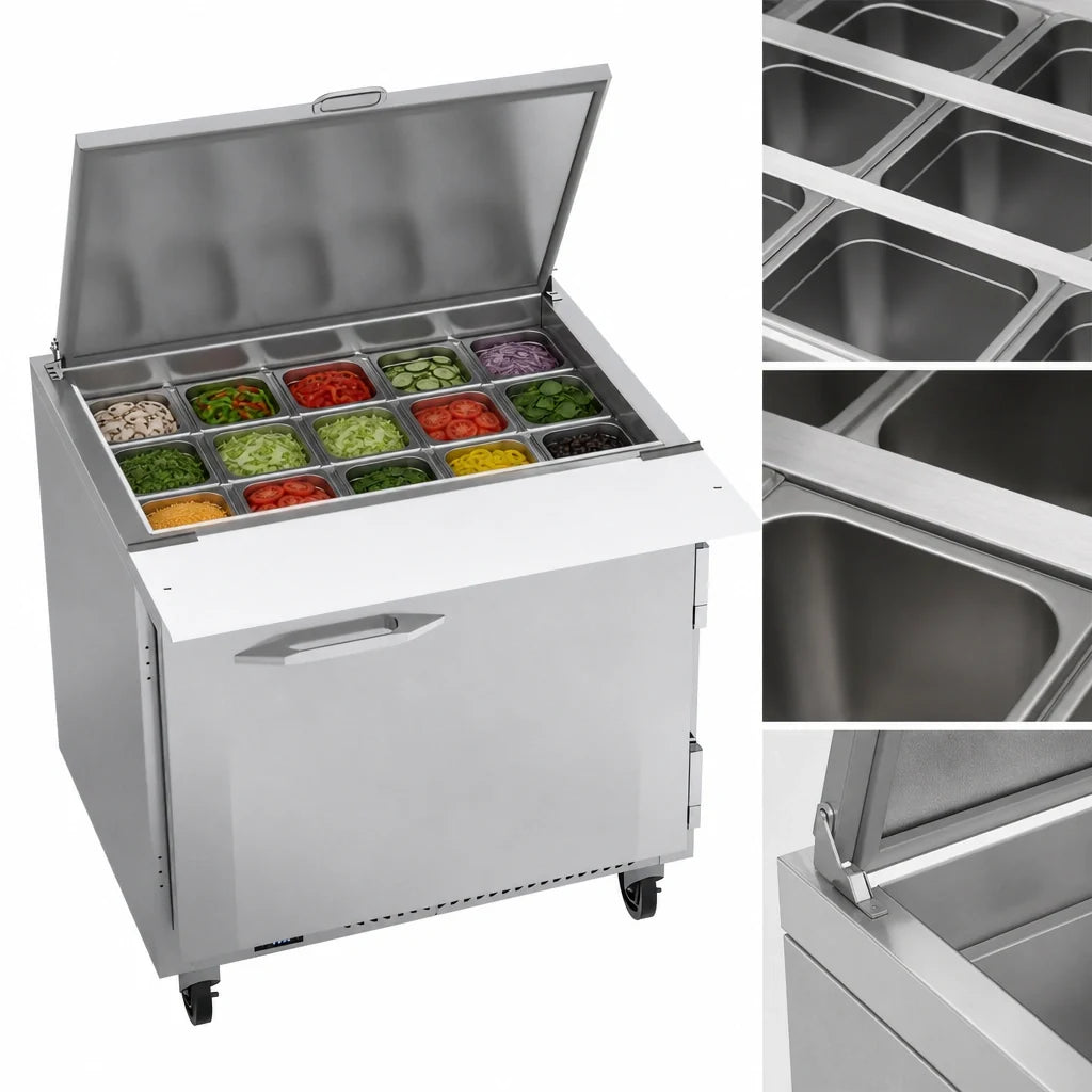 Victory Sandwich Prep Refrigerator — 36″, 15 Pans