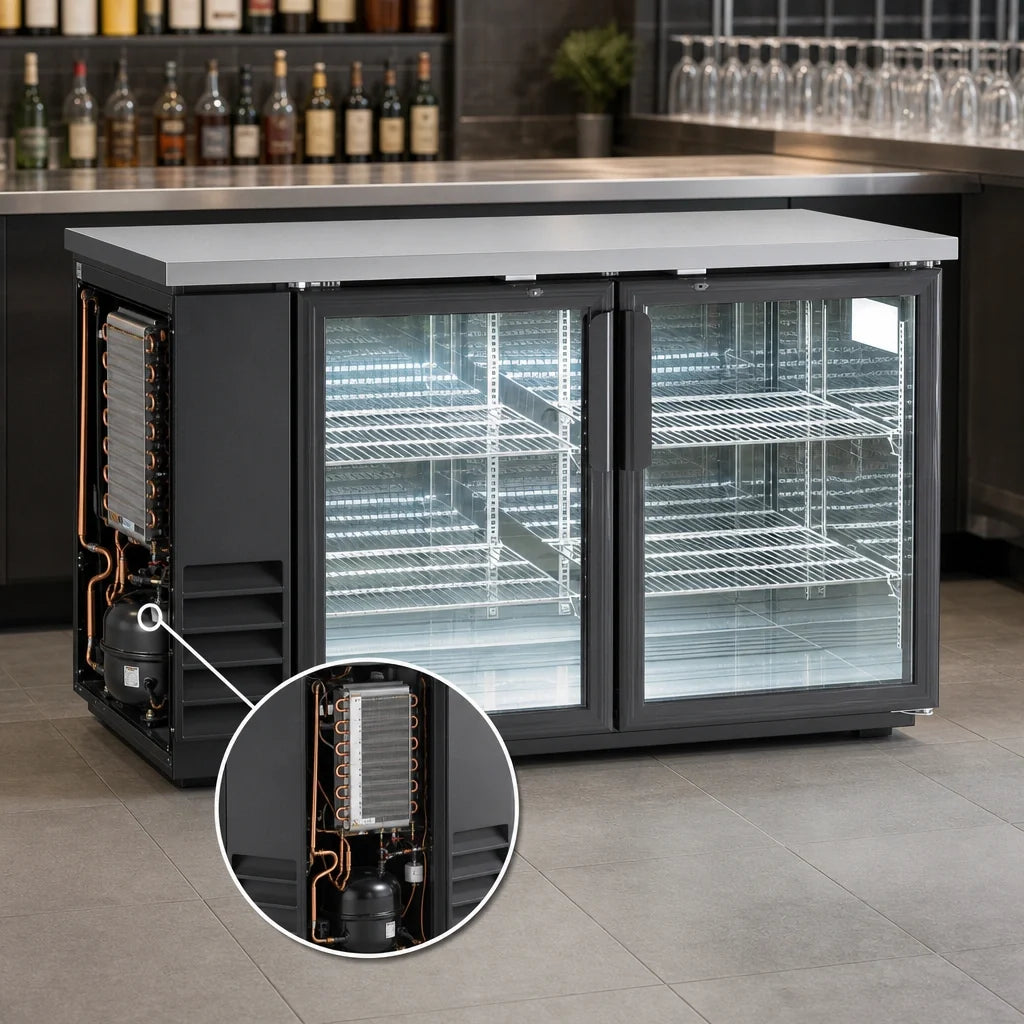 Arctic Air Back Bar Refrigerator — 61″, Glass Doors