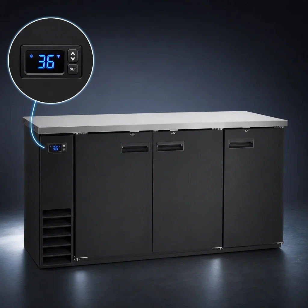 Arctic Air Back Bar Refrigerator — 73″, 3 Solid Doors