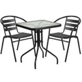 Square Dining Table & 2 Chairs — 28″, Black