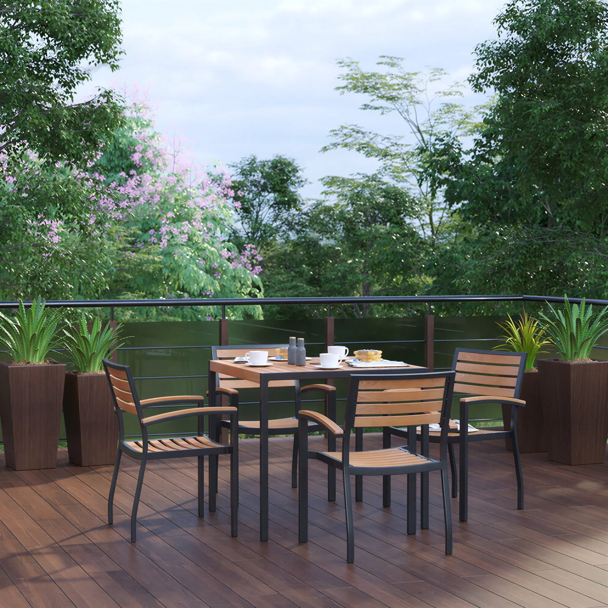 Square Patio Table & 4 Chairs — 35″ (XU-DG-810060064)