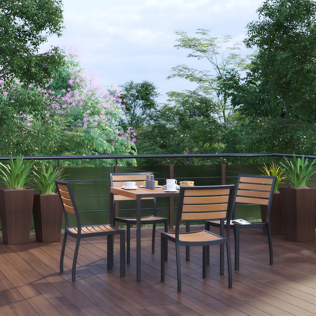 Square Patio Table & 4 Chairs — 35″ (XU-DG-810060364)