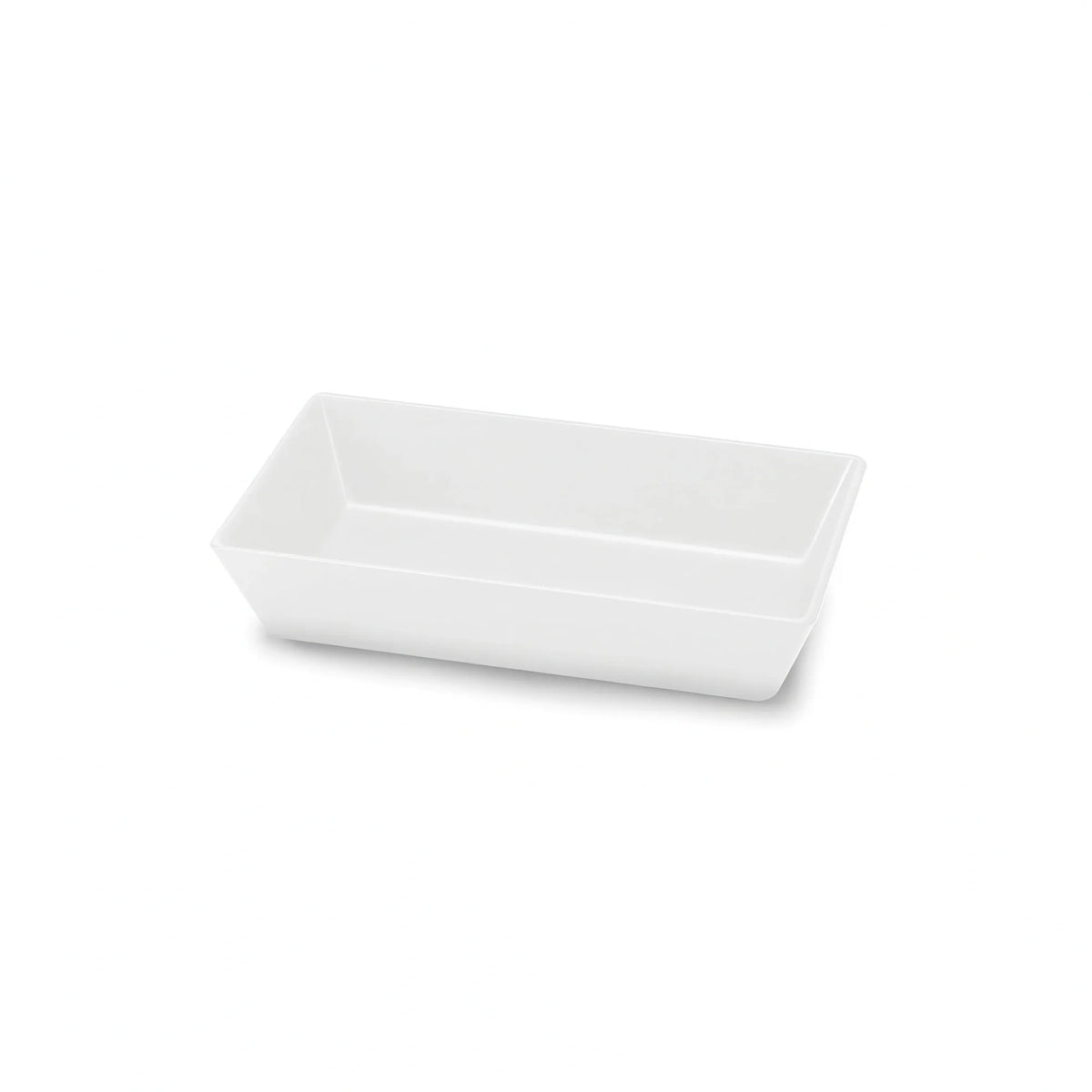 Steelite Delfin Supermarket Melamine Rectangular Bowl — White, 1.5 qt, 10″