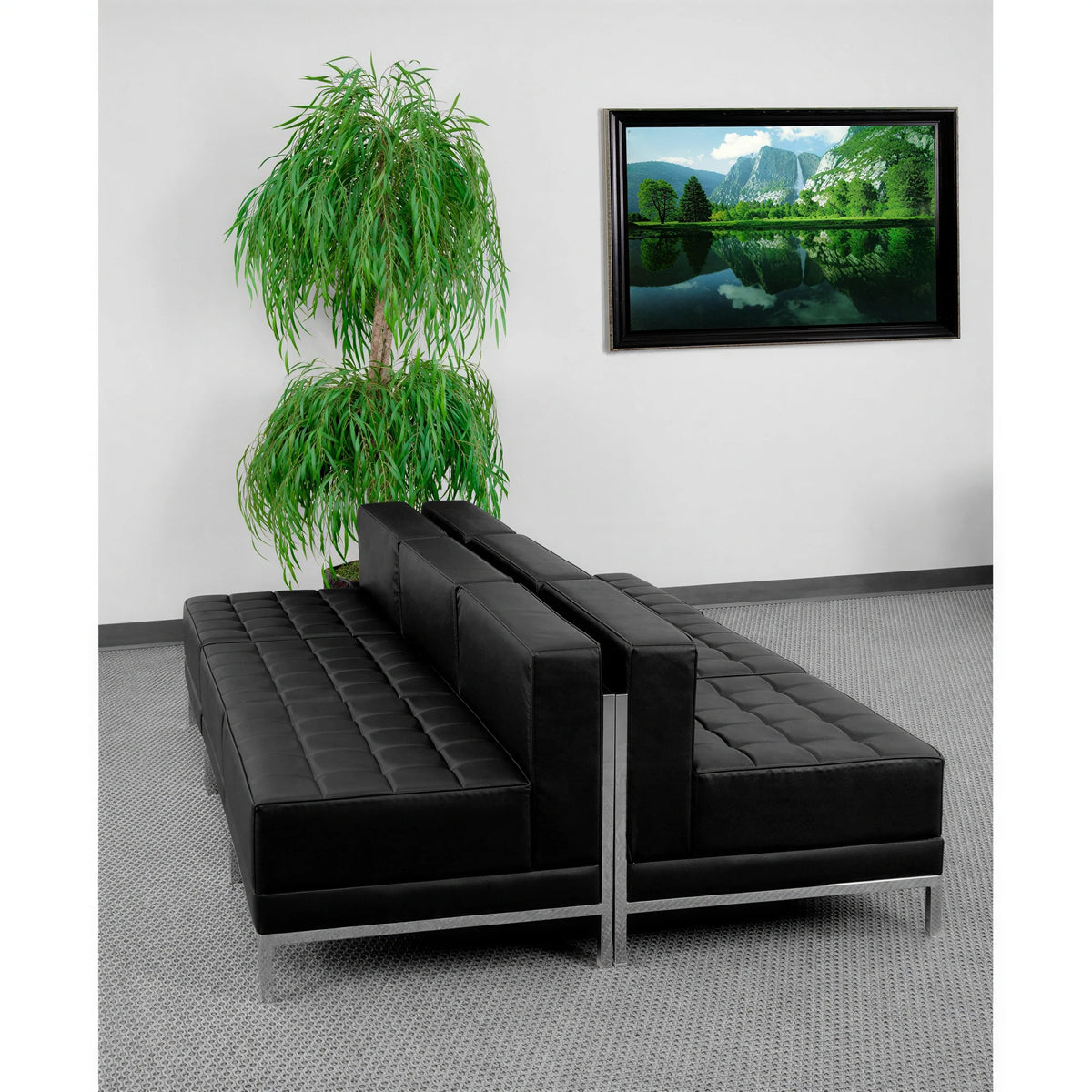 Imagination Modular Lounge Chairs — 6 Pieces, Black