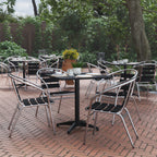 Square Dining Table & 4 Chairs — Black (TLH-ALUM-28SQ-017BK4)