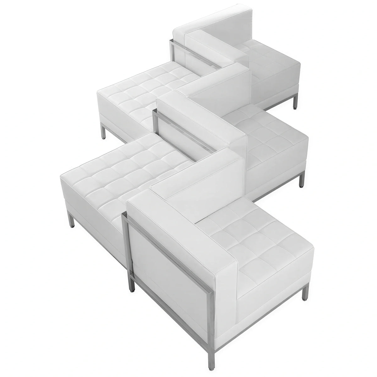 Imagination Modular Chair & Ottoman Set — White