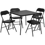 Square Folding Table & 4 Chairs — 33-1/2″, Black