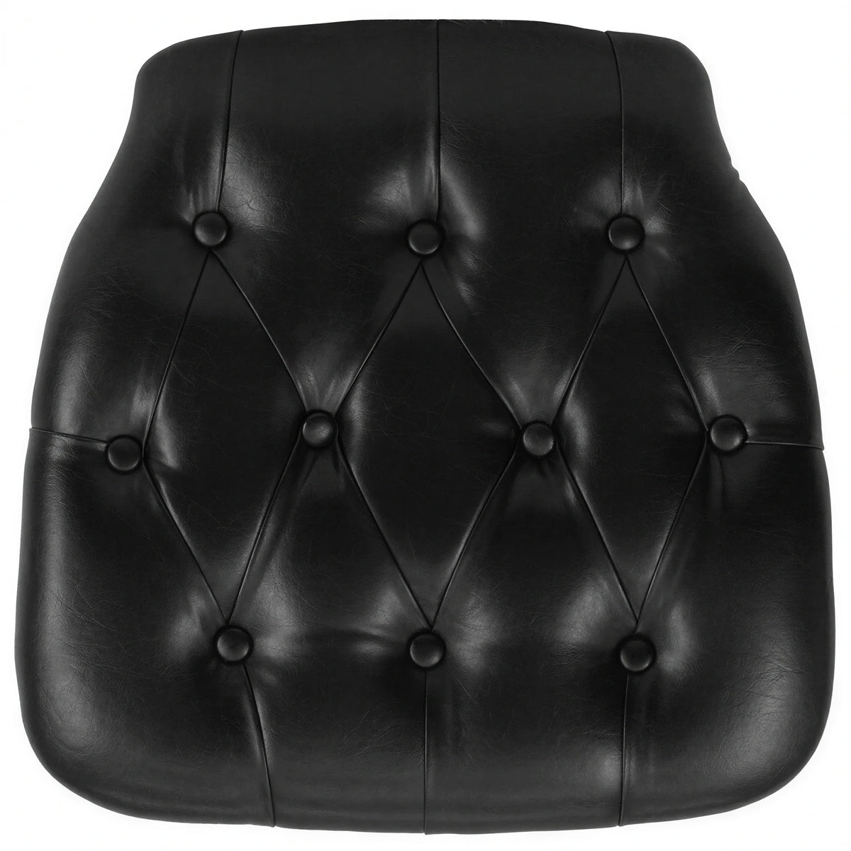 Tufted Black Vinyl Chair Cushion for Chiavari Chairs — 15-3/4″