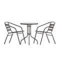 Round Dining Table & 2 Chairs — Bronze (TLH-071RD-017CBZ2)