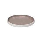 Trafalgar Oval Melamine Dish — White & Taupe, 11″