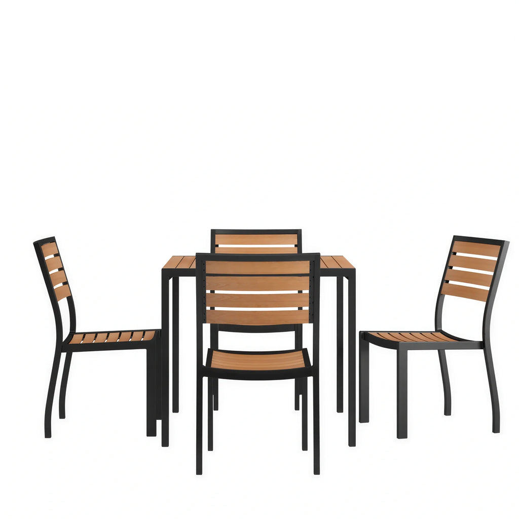 Square Patio Table & 4 Chairs — 35″ (XU-DG-810060364)