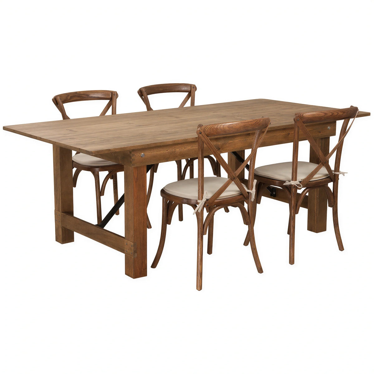 Rectangular Farm Table & 4 Chairs — 84″