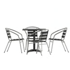 Square Dining Table & 4 Chairs — Black (TLH-ALUM-28SQ-017BK4)