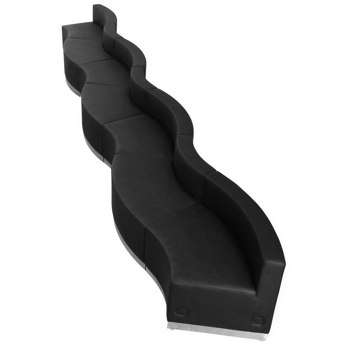Alon Modular Reception Seating Configuration — Black (ZB-803-550-SET-BK-GG)