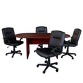 Oval Dining Table & 4 Chairs — Mahogany/Black