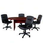 Oval Dining Table & 4 Chairs — Mahogany/Black