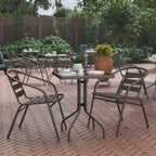 Square Dining Table & 4 Chairs — Bronze