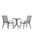 Round Patio Table & 2 Chairs — 23.75″, Gray