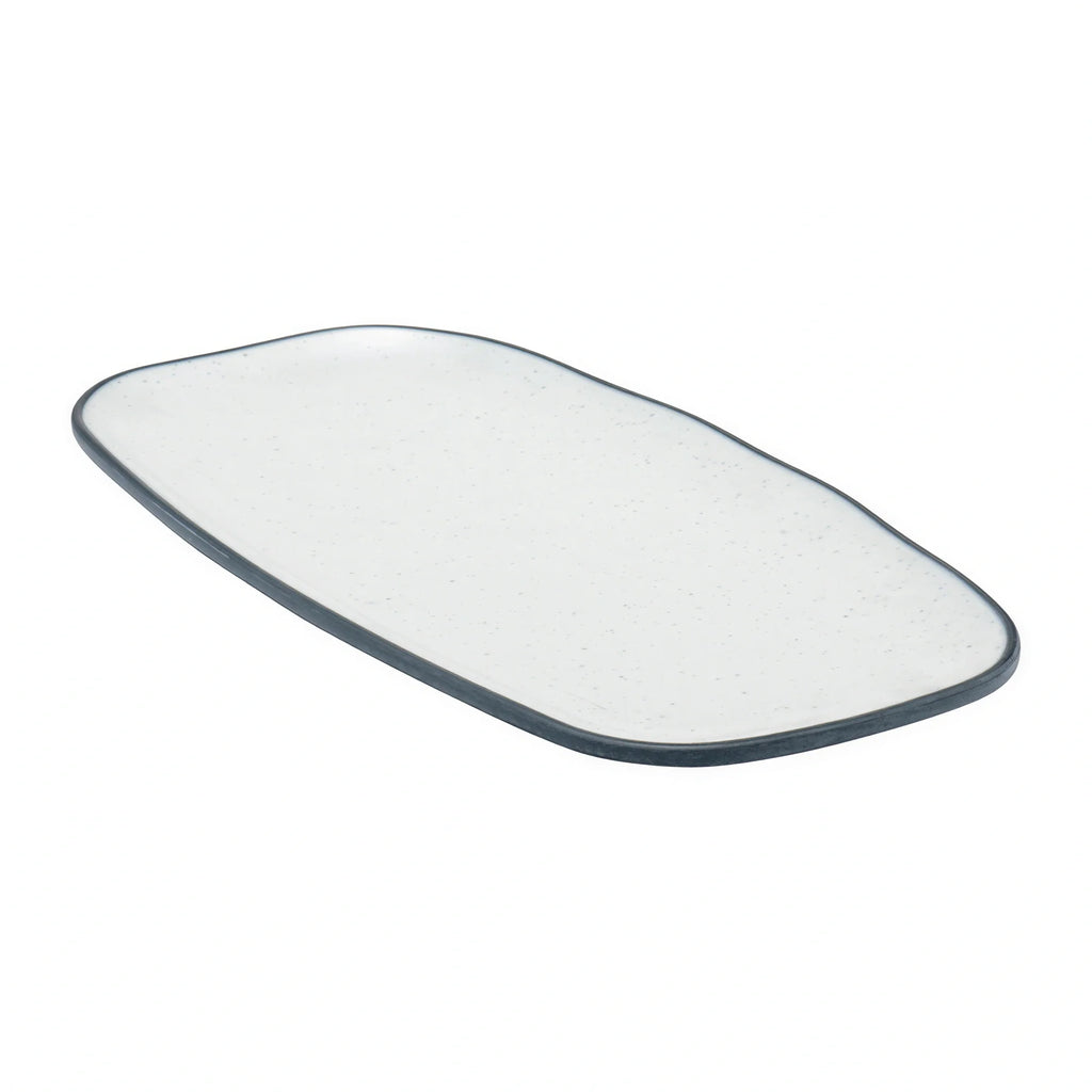 Dalebrook Marl Melamine Rectangular Side Plate — Blue, 11-3/4″, Set of 12